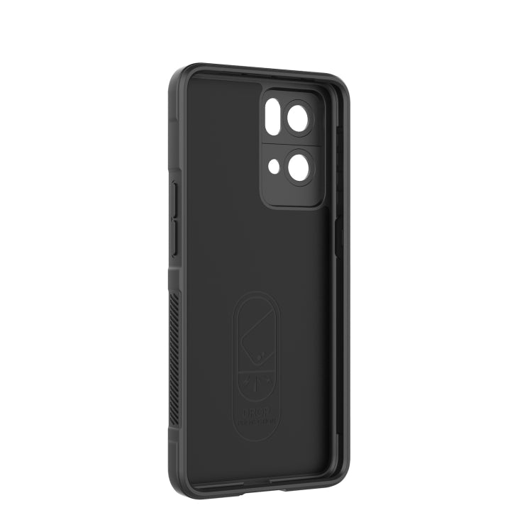 For OPPO Reno7 Pro 5G Magic Shield TPU + Flannel Phone Case(Dark Grey) - OPPO Cases by buy2fix | Online Shopping UK | buy2fix