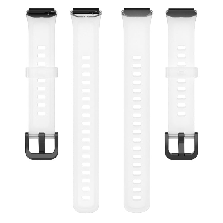 For Huawei Band 7 / 7 NFC Transparent Silicone Watch Band(White) - Watch Bands by buy2fix | Online Shopping UK | buy2fix