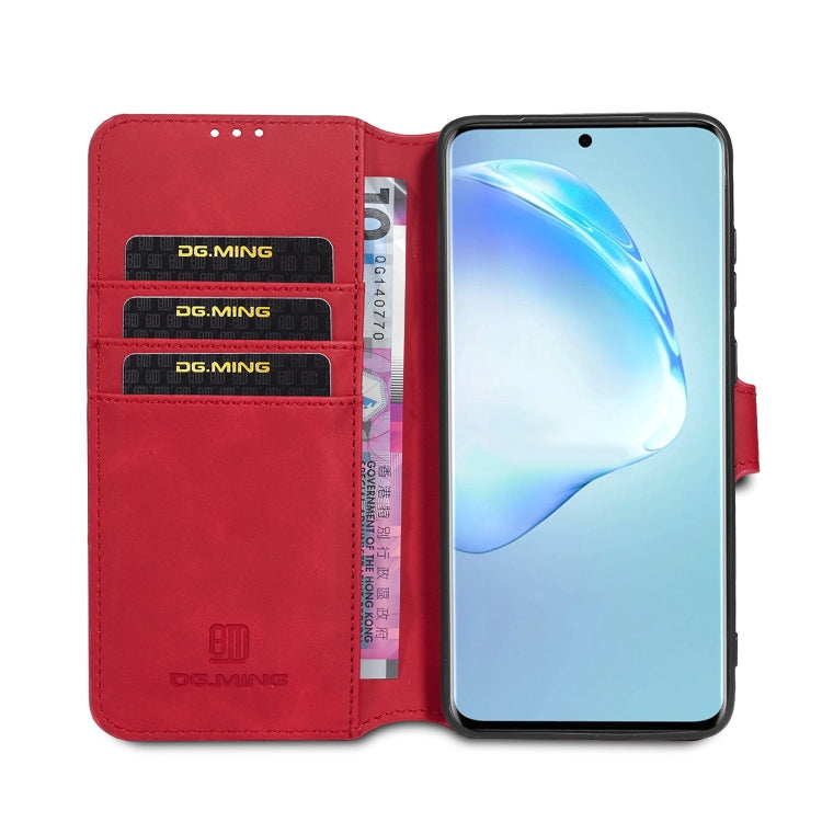 For Galaxy S20+ DG.MING Retro Oil Side Horizontal Flip Case with Holder & Card Slots & Wallet(Red) - Galaxy Phone Cases by DG.MING | Online Shopping UK | buy2fix