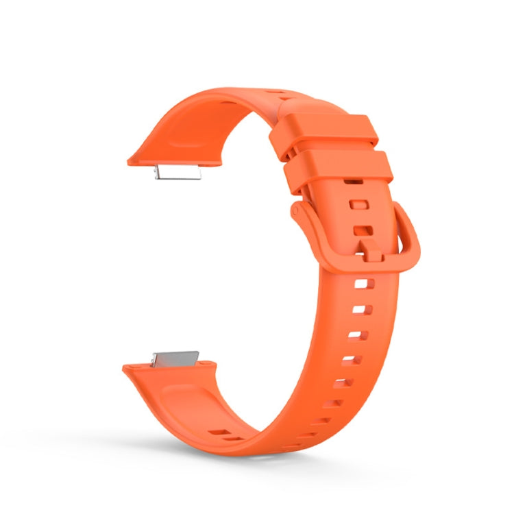 For Huawei Watch Fit 2 Solid Color Silicone Watch Band(Orange) - Watch Bands by buy2fix | Online Shopping UK | buy2fix