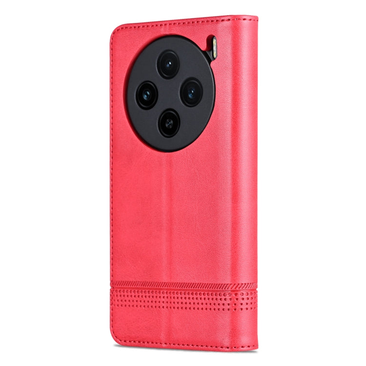 For vivo X100 AZNS Magnetic Calf Texture Leather Phone Case(Red) - X100 Cases by AZNS | Online Shopping UK | buy2fix