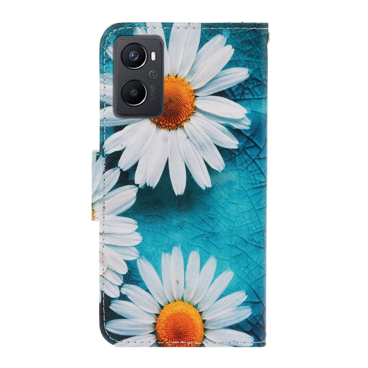 For OPPO A96 4G / Realme 9i Colored Drawing Pattern Flip Leather Phone Case(Daisy) - Realme Cases by buy2fix | Online Shopping UK | buy2fix