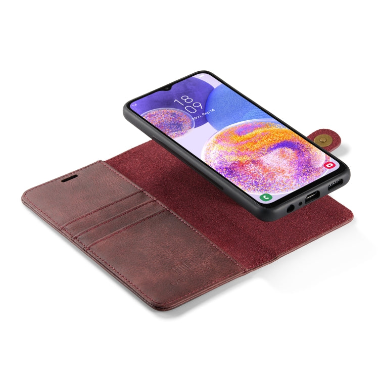 For Samsung Galaxy A23 5G DG.MING Crazy Horse Texture Detachable Magnetic Leather Phone Case(Red) - Galaxy Phone Cases by DG.MING | Online Shopping UK | buy2fix