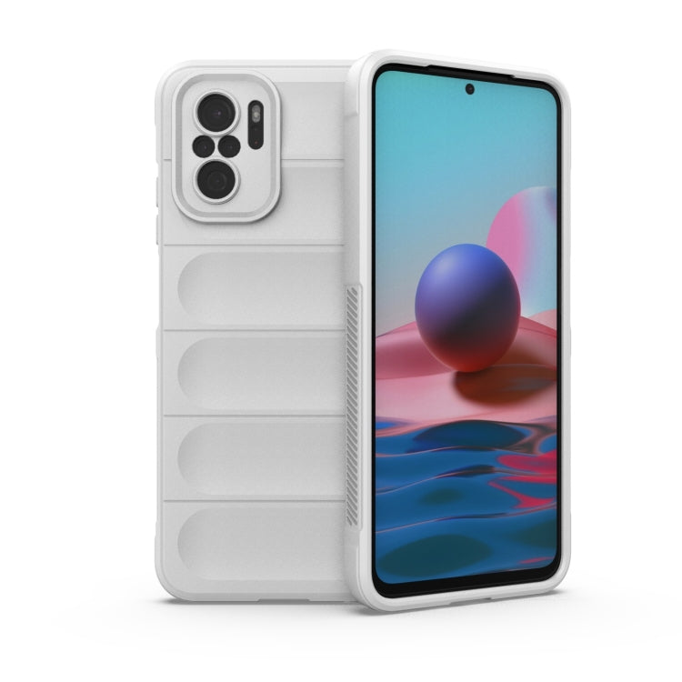 For Xiaomi Redmi Note 10 4G Magic Shield TPU + Flannel Phone Case(White) - Xiaomi Cases by buy2fix | Online Shopping UK | buy2fix