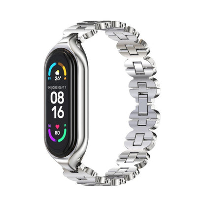 For Xiaomi Mi Band 5 / 6 MIJOBS Bone Chain Double Hole Metal Watch Band(Silver) - Watch Bands by MIJOBS | Online Shopping UK | buy2fix