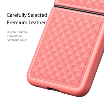 For Samsung Galaxy Z Flip3 5G DUX DUCIS Venice Series Shockproof Genuine Leather Phone Case(Pink) - Galaxy Phone Cases by DUX DUCIS | Online Shopping UK | buy2fix