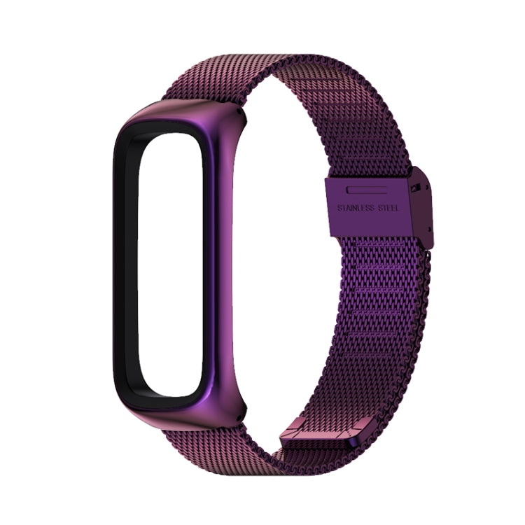 For Samsung Galaxy Fit 2 MIJOBS Milan Buckle Stainless Steel Watch Band(Purple) - Watch Bands by MIJOBS | Online Shopping UK | buy2fix