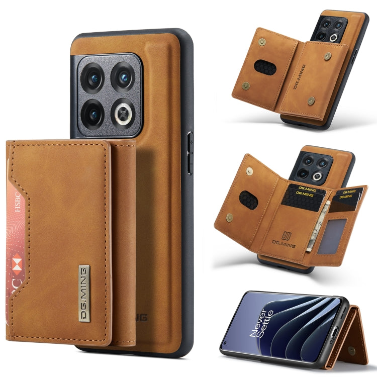 For OnePlus 10 Pro DG.MING M2 Series 3-Fold Multi Card Bag Phone Case(Brown) - OnePlus Cases by DG.MING | Online Shopping UK | buy2fix