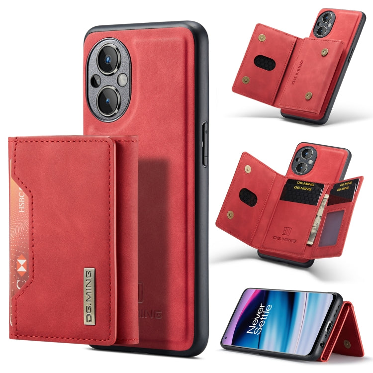 For OnePlus Nord N20 5G DG.MING M2 Series 3-Fold Multi Card Bag Phone Case(Red) - OnePlus Cases by DG.MING | Online Shopping UK | buy2fix