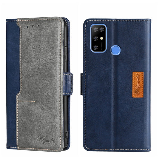 For Doogee X96 Pro Contrast Color Side Buckle Leather Phone Case(Blue + Grey) - Doogee Cases by buy2fix | Online Shopping UK | buy2fix