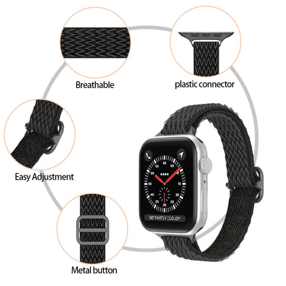 Wave Small Waist Nylon Watch Band For Apple Watch Ultra 49mm&Watch Ultra 2 49mm / Series 9&8&7 45mm / SE 3&SE 2&6&SE&5&4 44mm / 3&2&1 42mm(Pink) - Watch Bands by buy2fix | Online Shopping UK | buy2fix