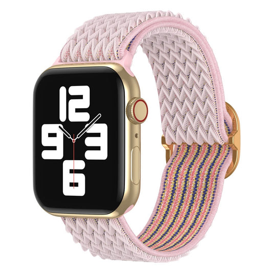 Wave Nylon Watch Band For Apple Watch Ultra 49mm&Watch Ultra 2 49mm / Series 9&8&7 45mm / SE 3&SE 2&6&SE&5&4 44mm / 3&2&1 42mm(Pink) - Watch Bands by buy2fix | Online Shopping UK | buy2fix