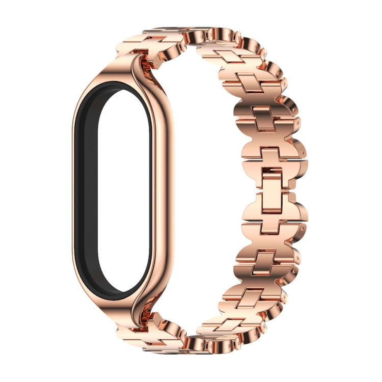 For Xiaomi Mi Band 7 / 7 NFC MIJOBS Stainless Steel Watch Band, Style:Bone Chain(Rose Gold) - Watch Bands by MIJOBS | Online Shopping UK | buy2fix