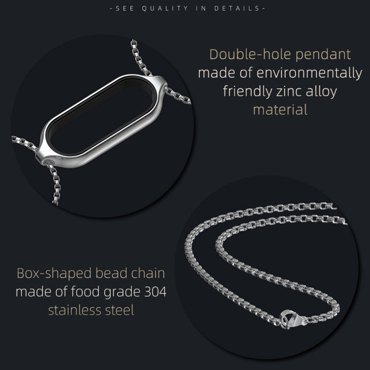 For Xiaomi Mi Band 7 / 7 NFC MIJOBS Metal Pendant Stainless Steel Watch Necklace (Silver) - Watch Bands by MIJOBS | Online Shopping UK | buy2fix