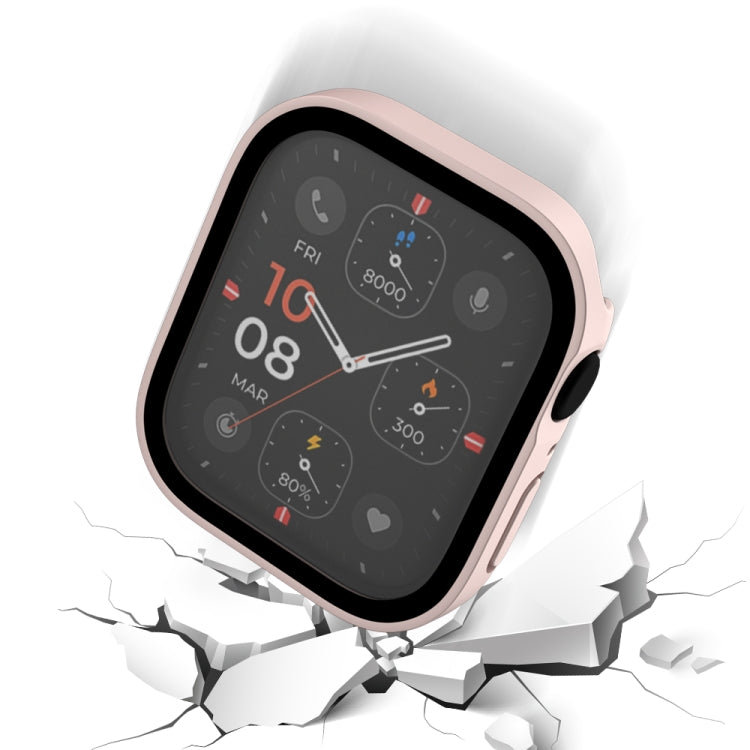 Life Waterproof Frosted 2 in 1 PC Frame + Tempered Glass Protective Case For Apple Watch Series 6 / 5 / 4 / SE 40mm(Pink) - Watch Cases by buy2fix | Online Shopping UK | buy2fix