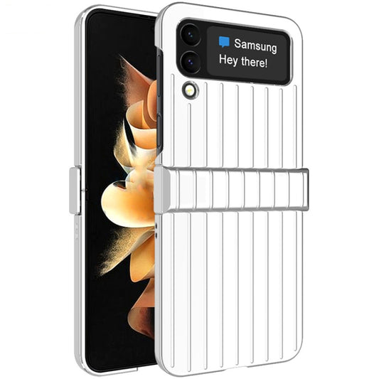 For Samsung Galaxy Z Flip4 5G IMAK JS-3 Series Colorful Vertical Stripe PC Case(Silver) - Galaxy Z Flip4 5G Cases by imak | Online Shopping UK | buy2fix