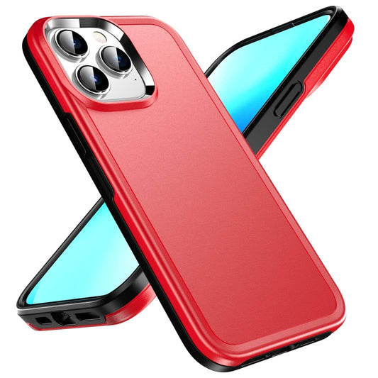 For iPhone 13 Double Solid Color Armor Phone Case(Red) - iPhone 13 Cases by buy2fix | Online Shopping UK | buy2fix