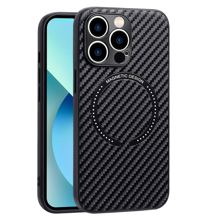 For iPhone 11 Pro Carbon Fiber Texture MagSafe Magnetic Phone Case(Black) - iPhone 11 Pro Cases by buy2fix | Online Shopping UK | buy2fix