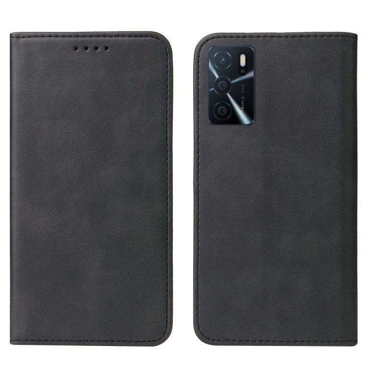 For OPPO A54s Magnetic Closure Leather Phone Case(Black) - OPPO Cases by buy2fix | Online Shopping UK | buy2fix