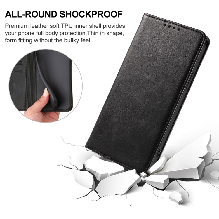 For OPPO A74 4G Magnetic Closure Leather Phone Case(Black) - OPPO Cases by buy2fix | Online Shopping UK | buy2fix