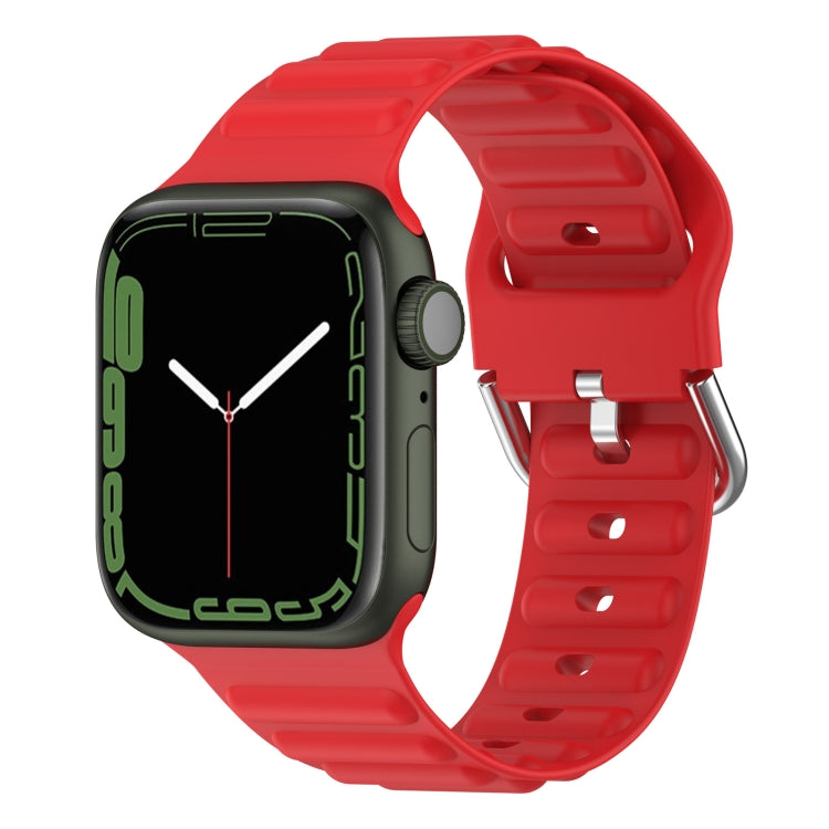 Ocean Ripple Watch Band For Apple Watch Series 8&7 45mm / SE 2&6&SE&5&4 44mm(Red) - Watch Bands by buy2fix | Online Shopping UK | buy2fix