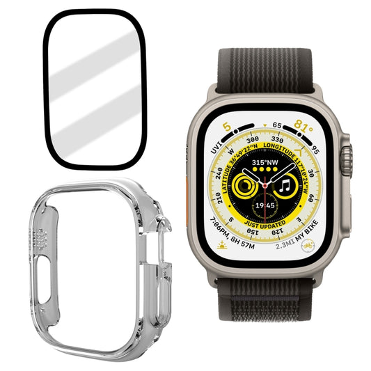 Tempered Glass Film Frosted PC Watch Case For Apple Watch Ultra 49mm / Apple Watch Ultra 2 49mm / Apple Watch Ultra 2 49mm(Transparent) - Watch Cases by buy2fix | Online Shopping UK | buy2fix