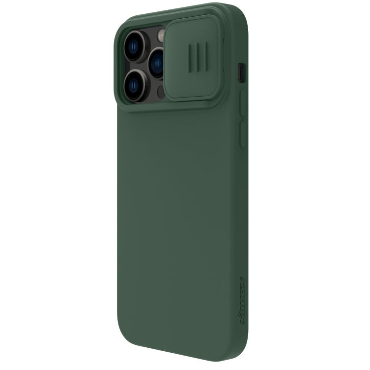 For iPhone 14 Pro NILLKIN CamShield MagSafe Liquid Silicone Phone Case (Dark Green) - iPhone 14 Pro Cases by buy2fix | Online Shopping UK | buy2fix