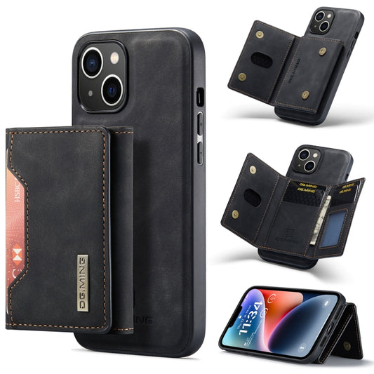 For iPhone 14 Plus DG.MING M2 Series 3-Fold Card Bag Leather Case(Black) - iPhone 14 Plus Cases by DG.MING | Online Shopping UK | buy2fix