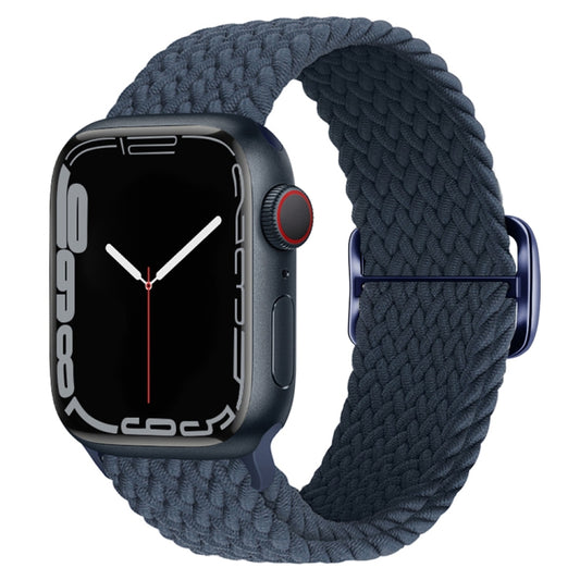 Buckle Nylon Braided Watch Band for Apple Watch Ultra 49mm&Watch Ultra 2 49mm / Series 9&8&7 45mm / SE 3&SE 2&6&SE&5&4 44mm / 3&2&1 42mm(Dark Blue) - Watch Bands by buy2fix | Online Shopping UK | buy2fix