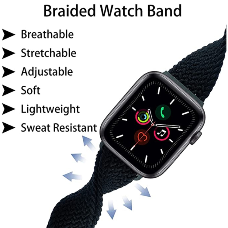 Buckle Nylon Braided Watch Band for Apple Watch Ultra 49mm&Watch Ultra 2 49mm / Series 9&8&7 45mm / SE 3&SE 2&6&SE&5&4 44mm / 3&2&1 42mm(Charcoal) - Watch Bands by buy2fix | Online Shopping UK | buy2fix