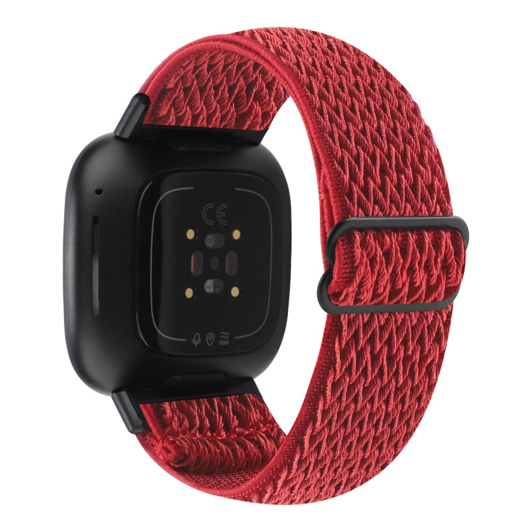 For Fitbit Versa 4 / Sense 2 Universal Wave Nylon Watch Band(Red) - Watch Bands by buy2fix | Online Shopping UK | buy2fix