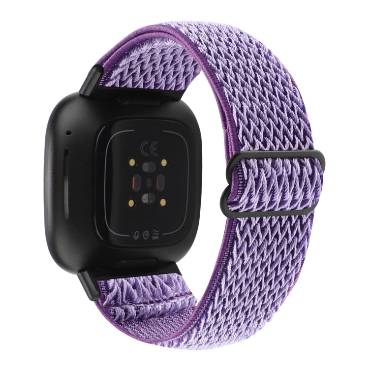 For Fitbit Versa 4 / Sense 2 Universal Wave Nylon Watch Band(Lilacs) - Watch Bands by buy2fix | Online Shopping UK | buy2fix