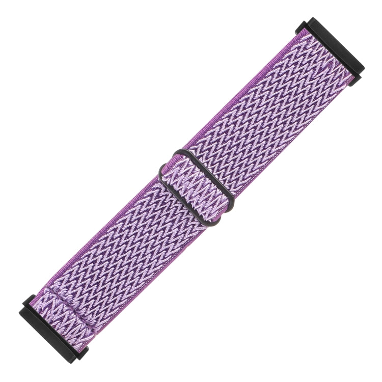 For Fitbit Versa 4 / Sense 2 Universal Wave Nylon Watch Band(Lilacs) - Watch Bands by buy2fix | Online Shopping UK | buy2fix