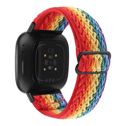 For Fitbit Versa 4 / Sense 2 Universal Wave Nylon Watch Band(Rainbow) - Watch Bands by buy2fix | Online Shopping UK | buy2fix