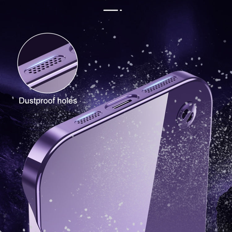 For iPhone 12 Pro Electroplating Frameless Clear PC Phone Case(Purple) - iPhone 12 / 12 Pro Cases by buy2fix | Online Shopping UK | buy2fix