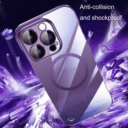 For iPhone 12 Electroplating Frameless Magsafe Magnetic PC Phone Case(Deep Purple) - iPhone 12 / 12 Pro Cases by buy2fix | Online Shopping UK | buy2fix