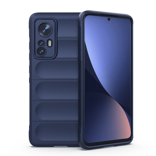 For Xiaomi 12 Magic Shield TPU + Flannel Phone Case(Dark Blue) - Xiaomi Cases by buy2fix | Online Shopping UK | buy2fix