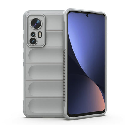 For Xiaomi 12 Magic Shield TPU + Flannel Phone Case(Grey) - Xiaomi Cases by buy2fix | Online Shopping UK | buy2fix