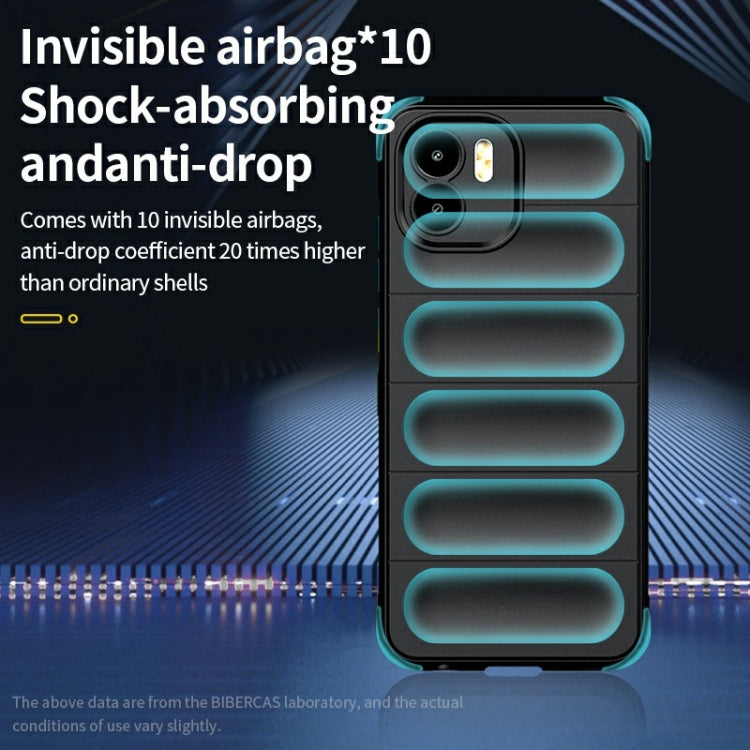 For Xiaomi Redmi A1 4G Global Magic Shield TPU + Flannel Phone Case(Black) - Xiaomi Cases by buy2fix | Online Shopping UK | buy2fix