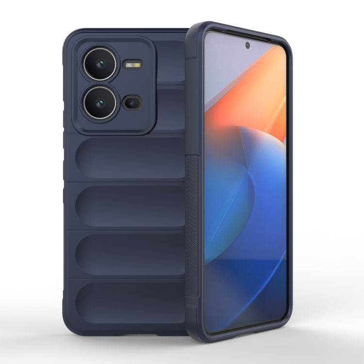 For vivo V25 5G Global Magic Shield TPU + Flannel Phone Case(Dark Blue) - vivo Cases by buy2fix | Online Shopping UK | buy2fix