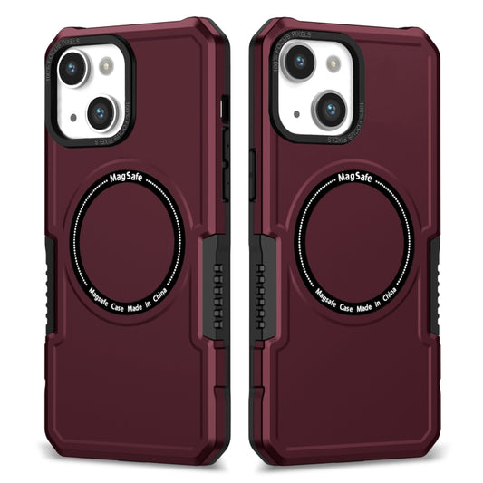 For iPhone 14 MagSafe Shockproof Armor Phone Case(Wine Red) - iPhone 14 Cases by buy2fix | Online Shopping UK | buy2fix