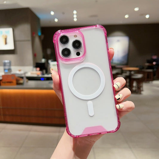 For iPhone 11 Pro Max High Transparent Acrylic MagSafe Shockproof Phone Case(Pink) - iPhone 11 Pro Max Cases by buy2fix | Online Shopping UK | buy2fix