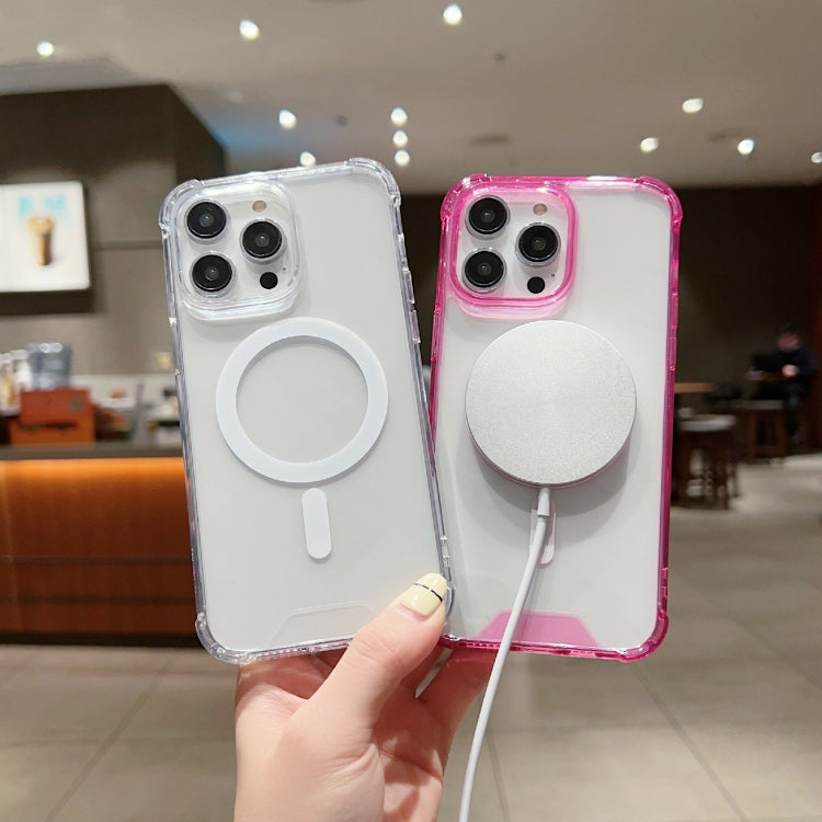 For iPhone 11 Pro High Transparent Acrylic MagSafe Shockproof Phone Case(Pink) - iPhone 11 Pro Cases by buy2fix | Online Shopping UK | buy2fix