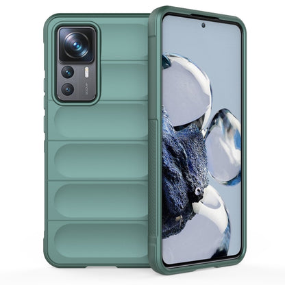 For Xiaomi 12T Pro Magic Shield TPU + Flannel Phone Case(Dark Green) - Xiaomi Cases by buy2fix | Online Shopping UK | buy2fix