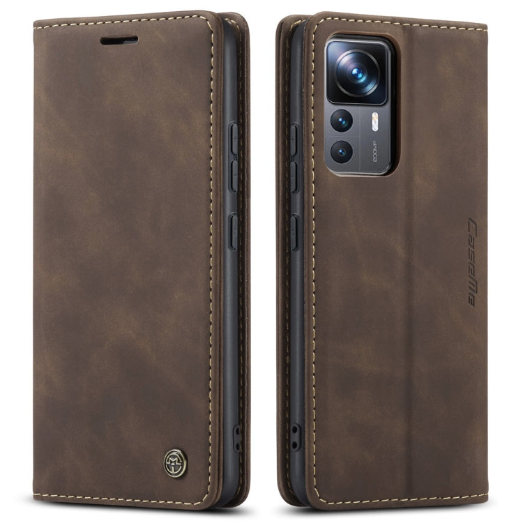 For Xiaomi 12T / 12T Pro CaseMe 013 Multifunctional Horizontal Flip Leather Phone Case(Coffee) - Xiaomi Cases by CaseMe | Online Shopping UK | buy2fix