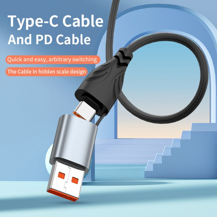 ADC-008 2 in 1 PD 30W USB/Type-C to 8 Pin Fast Charge Data Cable, Length: 1m - 2 in 1 Cable by buy2fix | Online Shopping UK | buy2fix