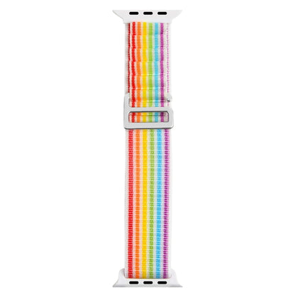 Silver Buckle Nylon Watch Band For Apple Watch Ultra 49mm / Series 8&7 45mm / SE 2&6&SE&5&4 44mm(Colorful) - Watch Bands by buy2fix | Online Shopping UK | buy2fix