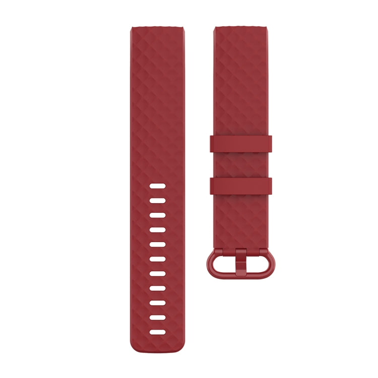 Color Buckle TPU Wrist Strap Watch Band for Fitbit Charge 4 / Charge 3 / Charge 3 SE, Size: L(Red) - Watch Bands by buy2fix | Online Shopping UK | buy2fix