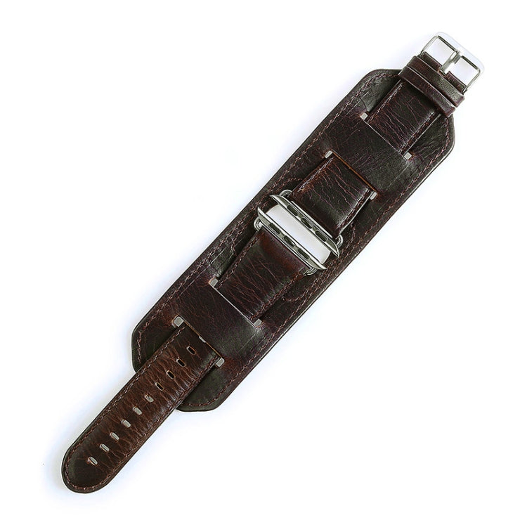 For Apple Watch 5 & 4 40mm / 3 & 2 & 1 38mm Crazy Horse Texture Bracelet Watch Band(Dark Brown) - Watch Bands by buy2fix | Online Shopping UK | buy2fix