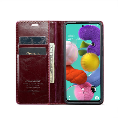 For Samsung Galaxy A51 4G/M40S CaseMe 003 Crazy Horse Texture Leather Phone Case(Wine Red) - Galaxy Phone Cases by CaseMe | Online Shopping UK | buy2fix